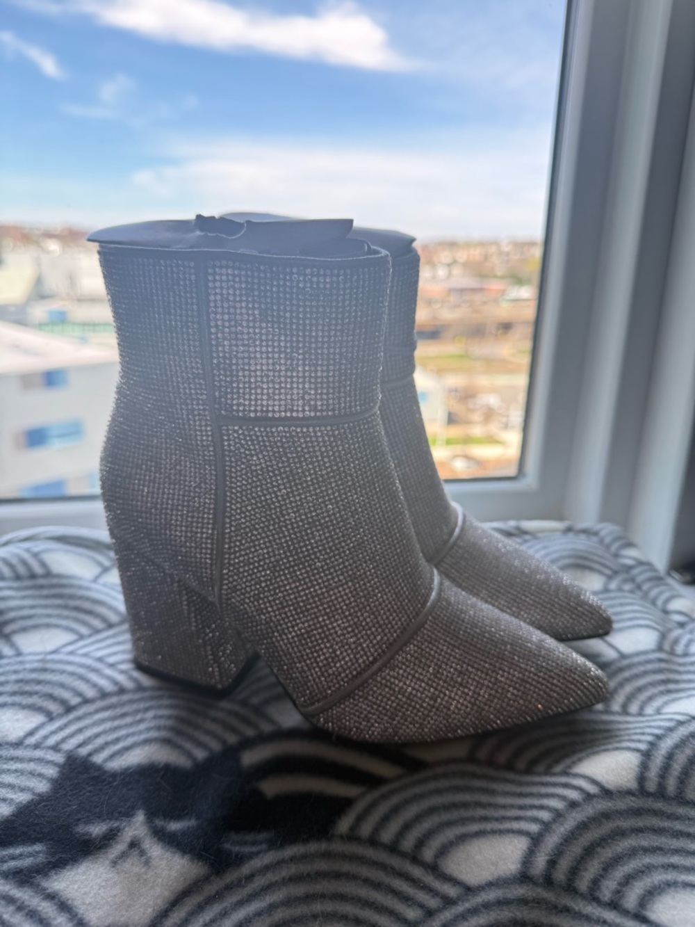 a new day Silver Sparkle Pointed Toe Ankle Boots